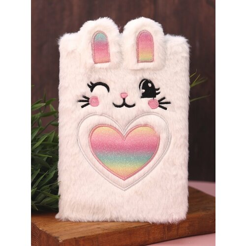 Блокнот плюшевый Rainbow bunny white 80 листов