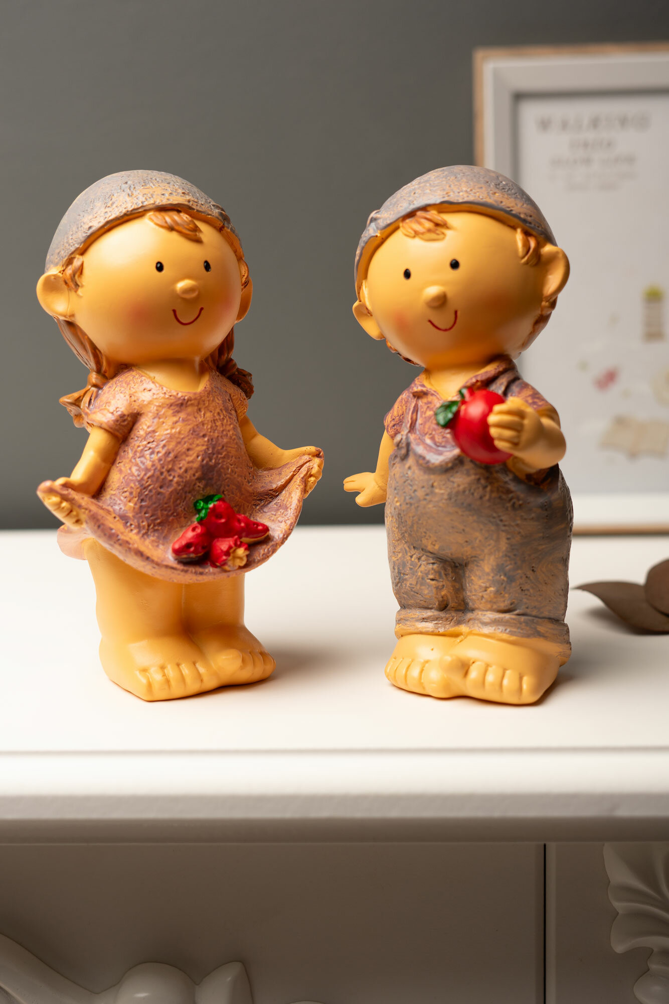фото Набор декоративных фигурок "Мальчик и Девочка" смола, 9х7х15 см