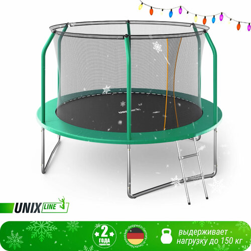 фото Каркасный батут unix line supreme basic 10 ft 305х305х256 см , зеленый