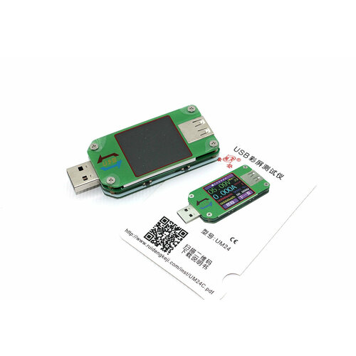 usb тестер прямой USB тестер UM24 с цветным экраном