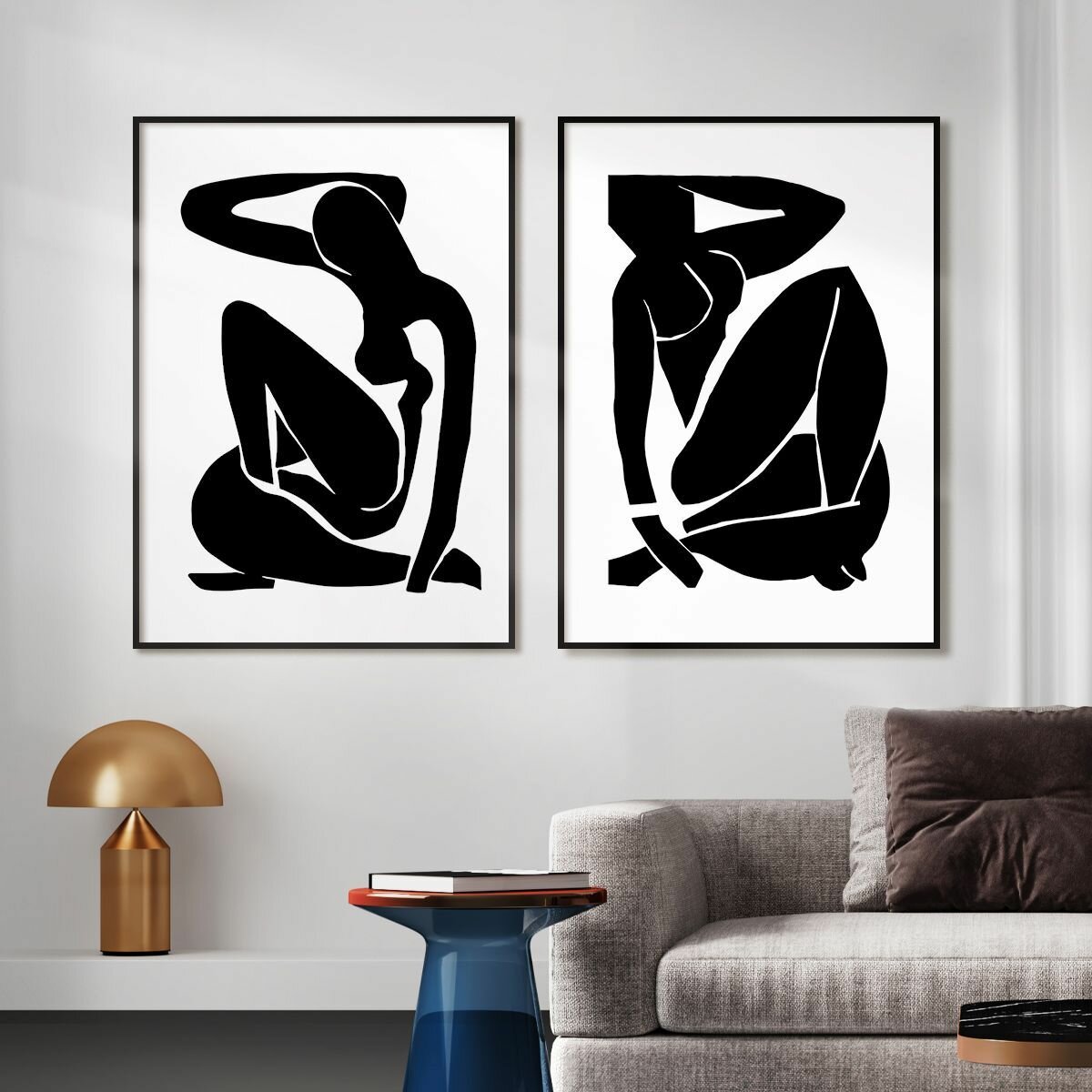 Плакат Постер 2 шт 50х70 без рамки "Матисс репродукция черная женщина" набор картин для интерьера