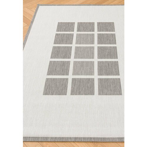 Ковер на пол, циновка 1,6 на 2,3 м в гостиную, прихожую, для кухни, безворсовая, серая Bianco SB5143-S60