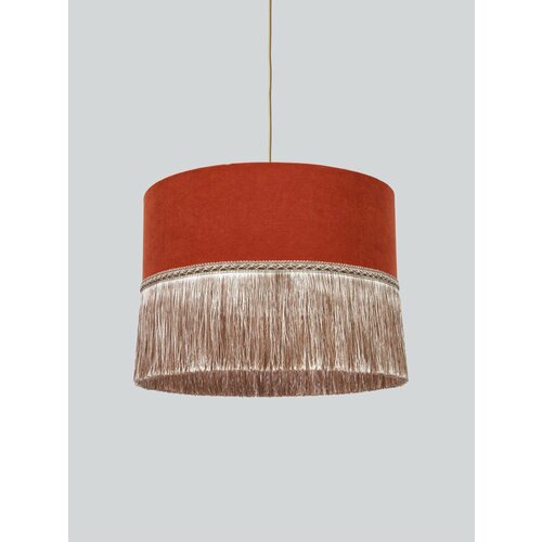 Абажур льняной с бахромой для потолочного светильника от ABA Design Studio, 45 см, бежевый лен