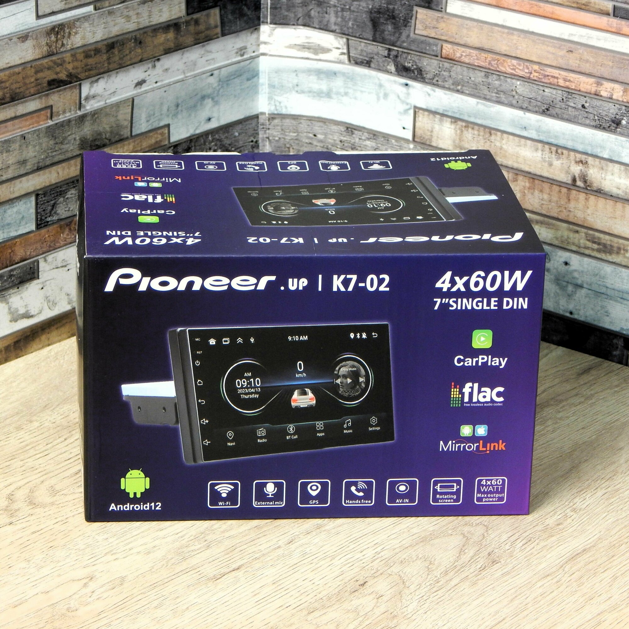 Автомагнитола Pioneer.UP K7-02. 7* дюймовый автомобильный плеер Android 13, 2+32G автомобильный аудио 1 din, GPS, WIFI, Bluetooth, FM