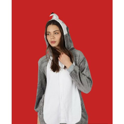 домашняя одежда snuggie кигуруми коала Кигуруми , размер 155-165, белый, серый