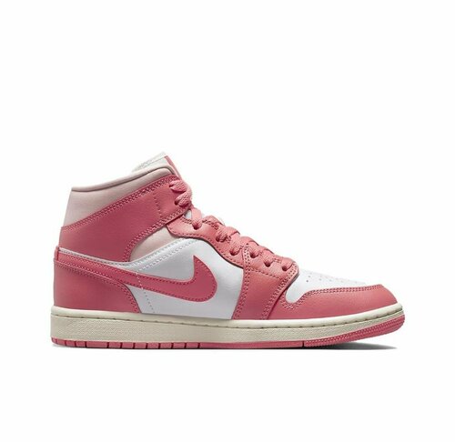 Кеды Air Jordan 1 Mid, размер 7,5w/37,5ru, розовый, белый