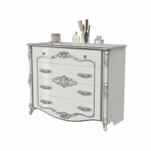 Комод 1200х530х940мм дольче вита Белый глянец с золотомсеребром МДФ ручная роспись 78523₽