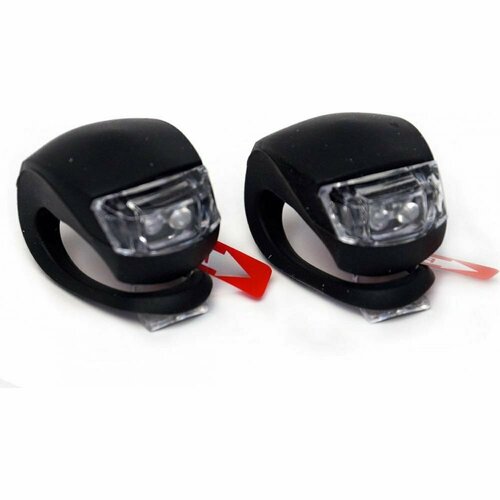 фото Фонари велосипедные joy kie xc-108, комплект: передний +задний, светодиоды, батарейки ааа, черный, xc-108 black