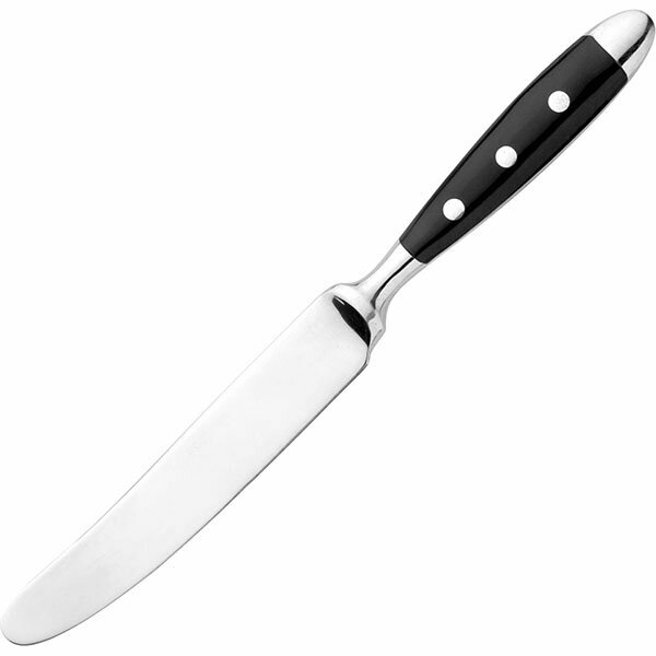 Нож столовый «Дориа»; сталь нержавеющая; длина=21/12, ширина=1 см; металлический, цвет: черный