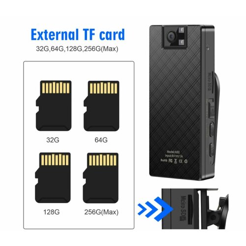 Нагрудная камера STORT-7D с дисплеем датчик движения 1100 мАч непрерывная запись до 5 часаов угол обзора 180 градусов 349900₽