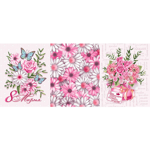 Набор вафельных полотенец для рук кухни Элис Текстиль 8 марта 4560 3 штуки хлопок 460₽