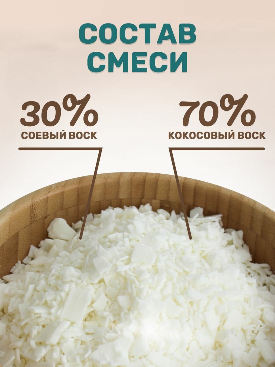 Соевый кокосовый воск для свечей 1кг — фото 1