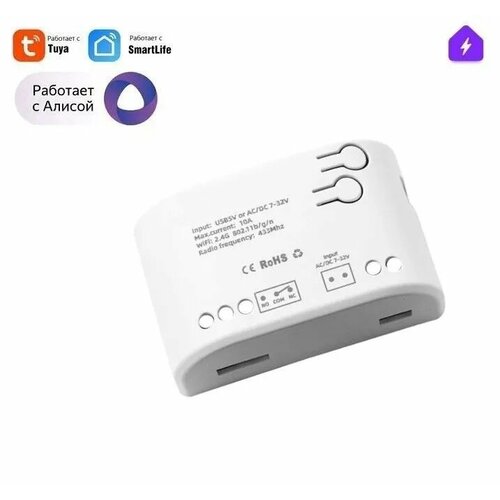 Умное реле WiFi Tuya 7-32v с корпусом, RF 433, можно сделать умные ворота, сухой контакт