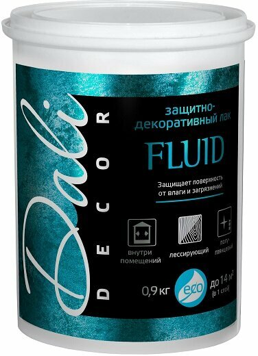 Лак Защитно-Декоративный Dali Decor Fluid 0.9кг для Декоративных Покрытий, Бесцветный / Дали Декор Флуид.