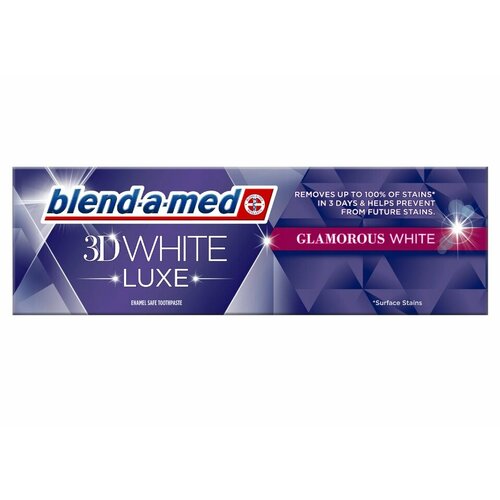 Blend-A-med 3D зубная паста Luxe Glamorous 75 мл зубная паста для бережного отбеливания и восстановления эмали зубов lacalut white