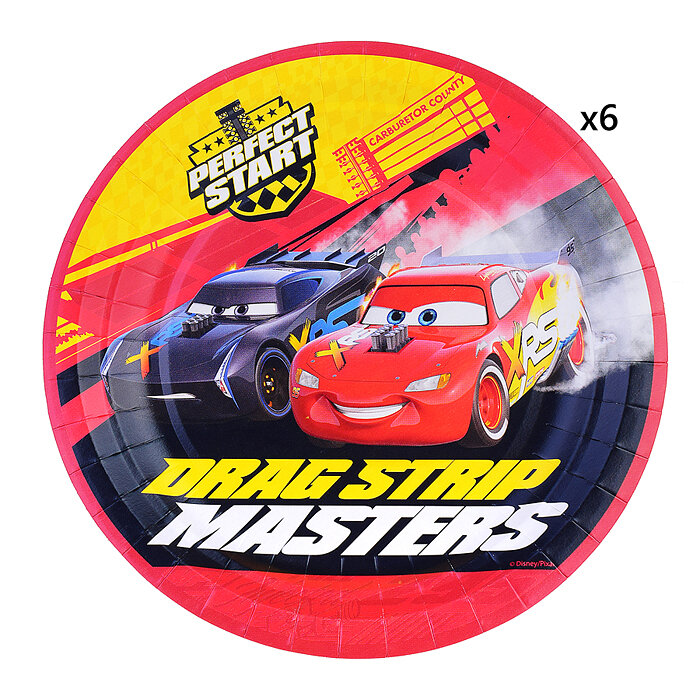 Набор одноразовых тарелок Disney Тачки бумага, d 180 мм, 6 шт - фото №3