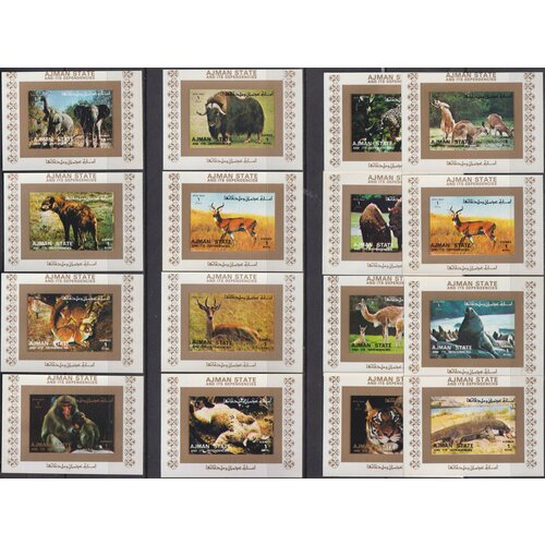 Почтовые марки ОАЭ 1973г. Млекопитающие - люкс блоки Фауна MNH почтовые марки оаэ 1973г аполлон 15 люкс блоки космические корабли mnh