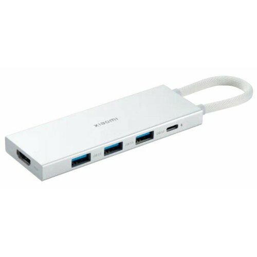 USB-хаб Xiaomi Type-C 5в1 3USB/1USB-C/HDMI XMDS05YM белый ht42b534 1 usb для ttl модуля интерфейса типа c напряжение 3 3 в 5 в для lgt8f328p lqfp32 minievb