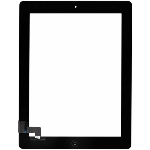 Сенсорное стекло (тачскрин) для iPad 2 (A1395, A1396, A1397) черное с кнопкой OEM 1pcs power on off switch volume up down button flex cable for ipad2 ipad 2 a1395 a1396 a1397 silent mute key replacement parts