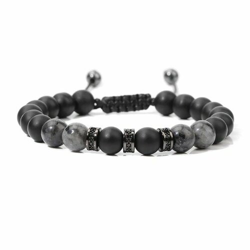 фото Браслет, лабрадорит, гематит, 1 шт., черный rainagem