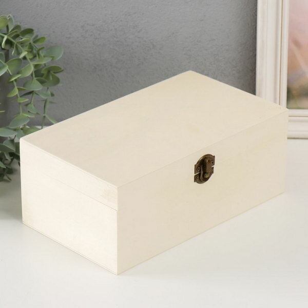 фото Шкатулка дерево под роспись "Прямоугольная" замок пряжка 23.5х14х9.5 см