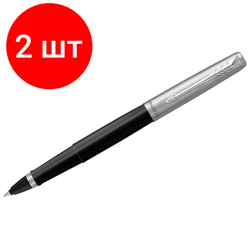 ручка роллер parker jotter originals blue chrome сt черная 0 8мм подарочная упаковка Комплект 2 шт, Ручка-роллер Parker Jotter Originals Black Chrome СT черная, 0.8мм, подарочная упаковка