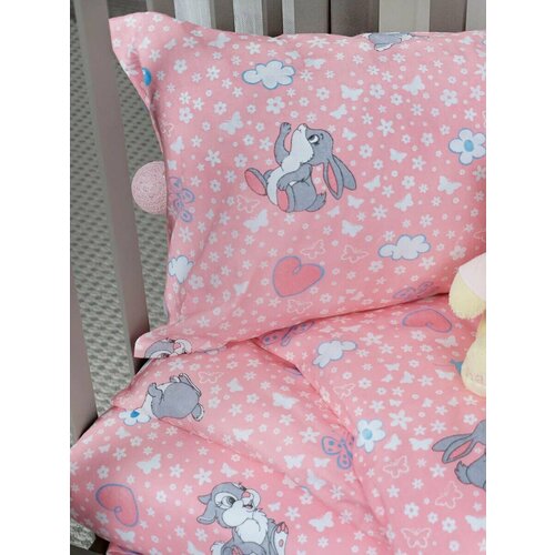 Постельное белье 1,5 спальное Зайки бязь