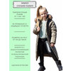 Зимнее стеганое пальто для девочки, Angel Fashion Kids, Камила хаки 128/134 - изображение