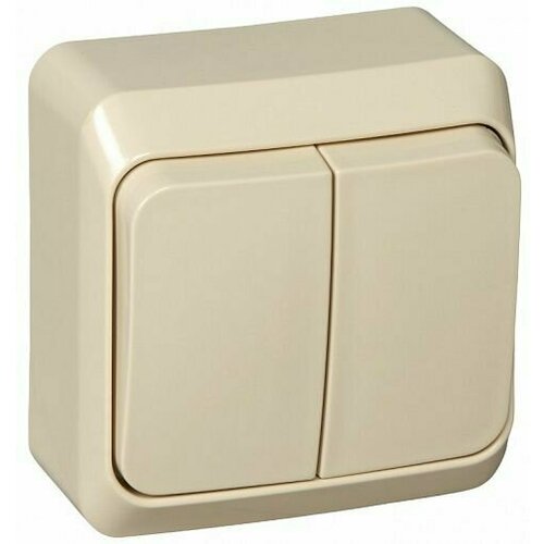 Выключатель Lexel Этюд 2-клавишный кремовый с подсветкой