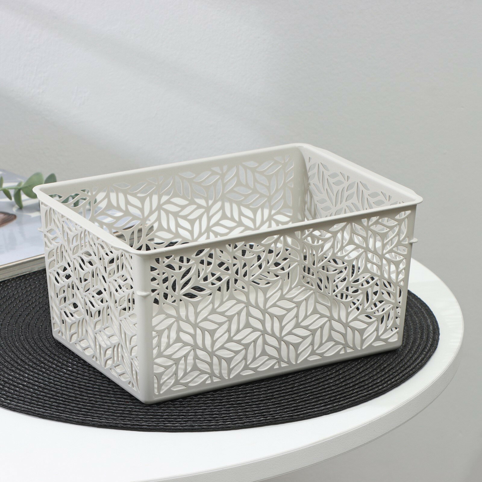 Корзинка для хранения без крышки Linden 3.2 л 23×16×11 см цвет светло-серый