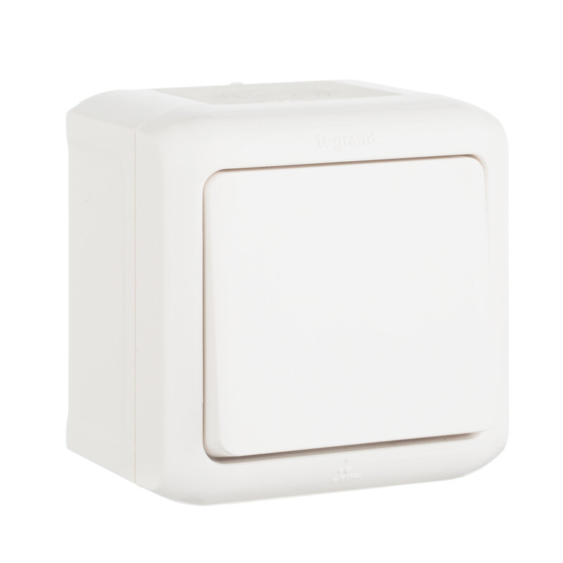 фото Legrand Quteo Белый Переключатель 1-клавишный IP44 10А