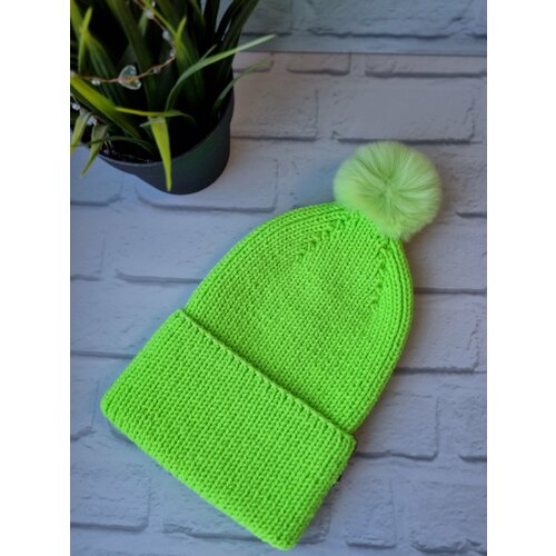 Шапка бини Rocket hat, размер 53-55, зеленый вязаная шапка с заострённой макушкой sevenext