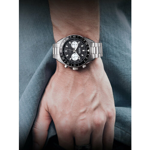 Наручные часы FAIRWHALE FW5910BLACK, черный, серебряный часы наручные megir мужские с хронографом спортивные брендовые роскошные кварцевые армейские в стиле милитари 2065