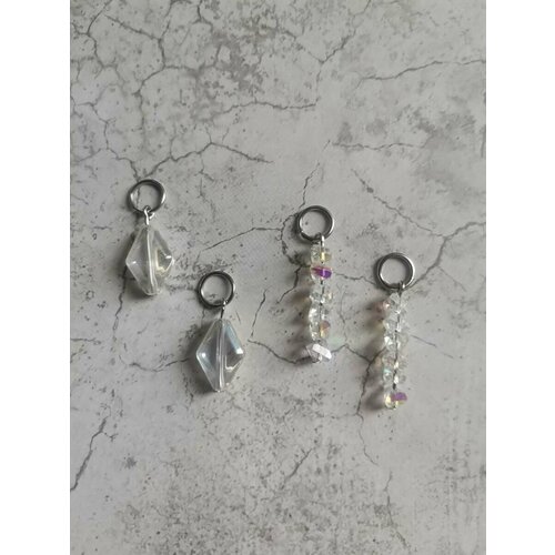 Серьги конго , серебряный, бесцветный