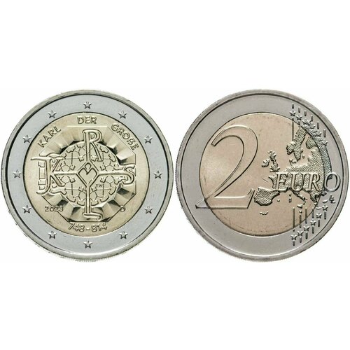 Германия 2 евро, 2023 1275 лет со дня рождения Карла Великого германия 2 евро 2023 1275 лет со дня рождения карла великого