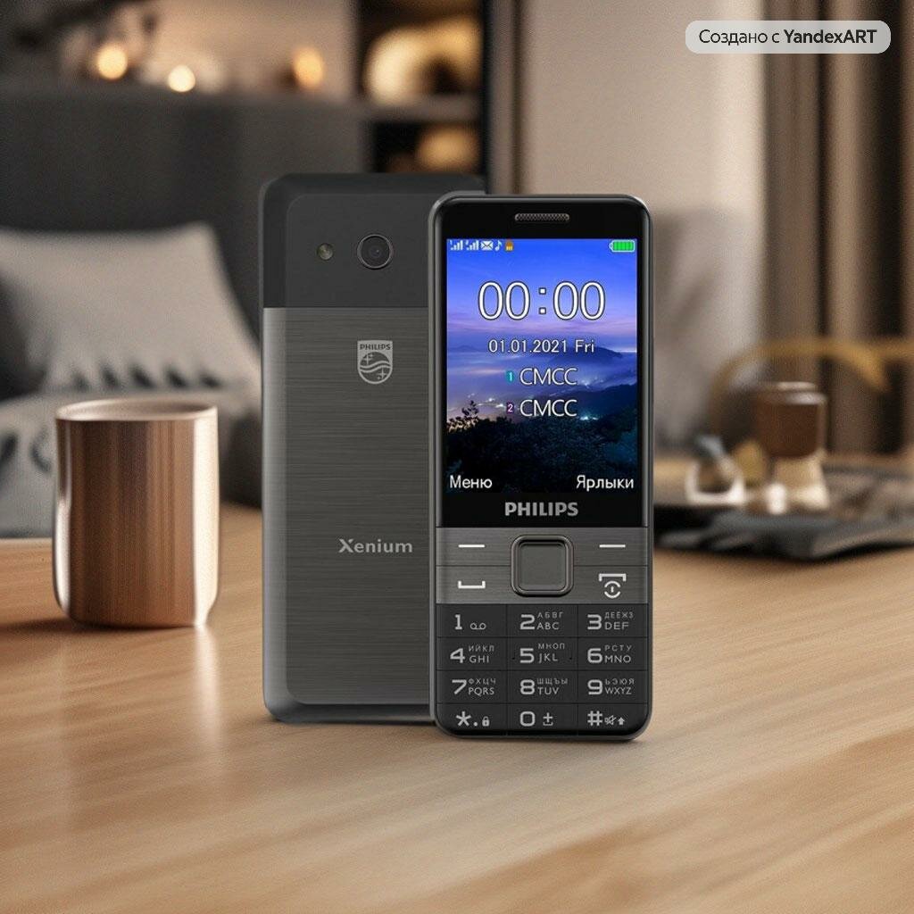 Телефон Philips Xenium E590, SIM+micro SIM, черный