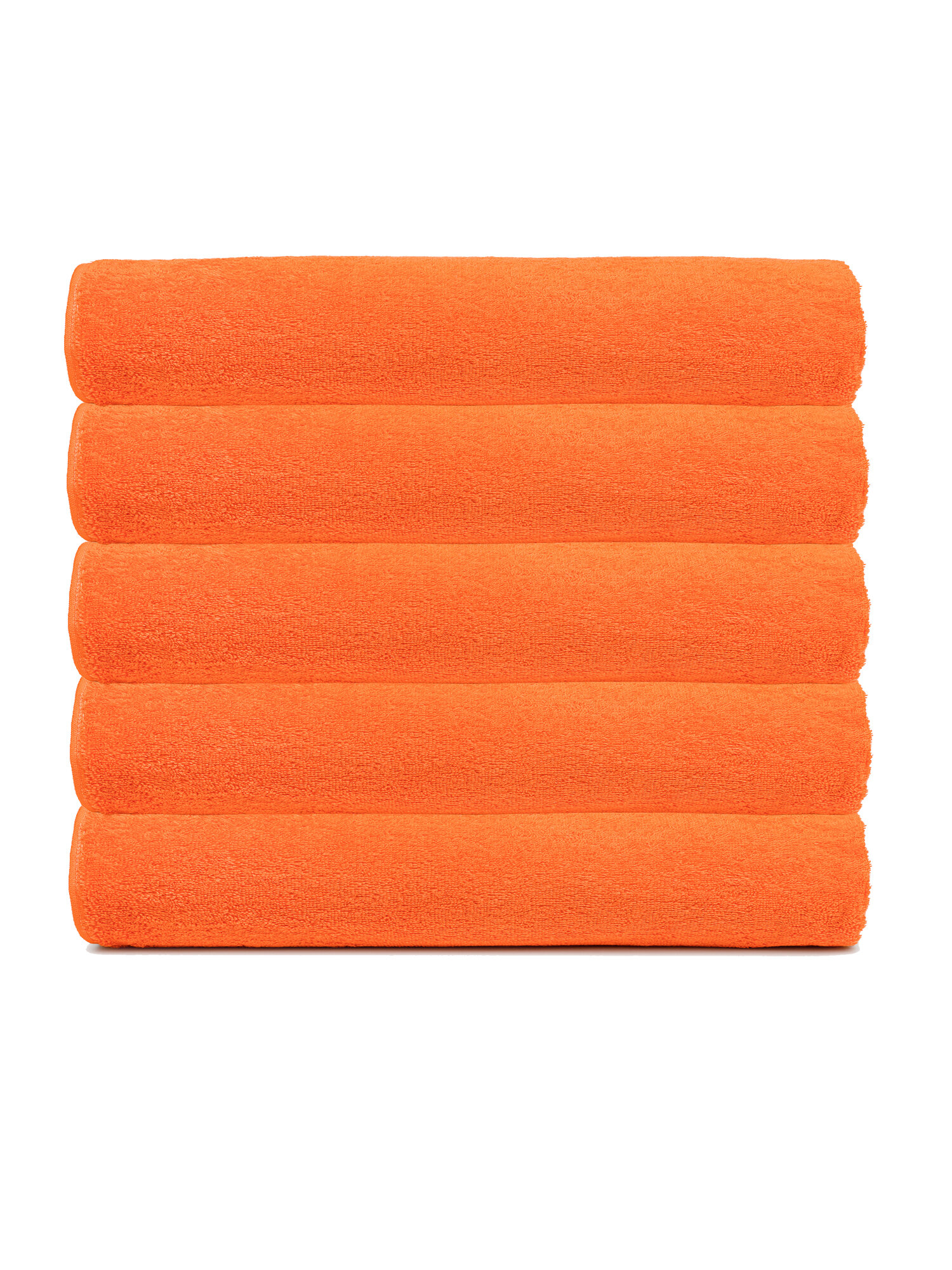 Набор полотенец 70х140 махровые банные TCStyle банные оранжевого цвета 5 шт. 470 гр/м2