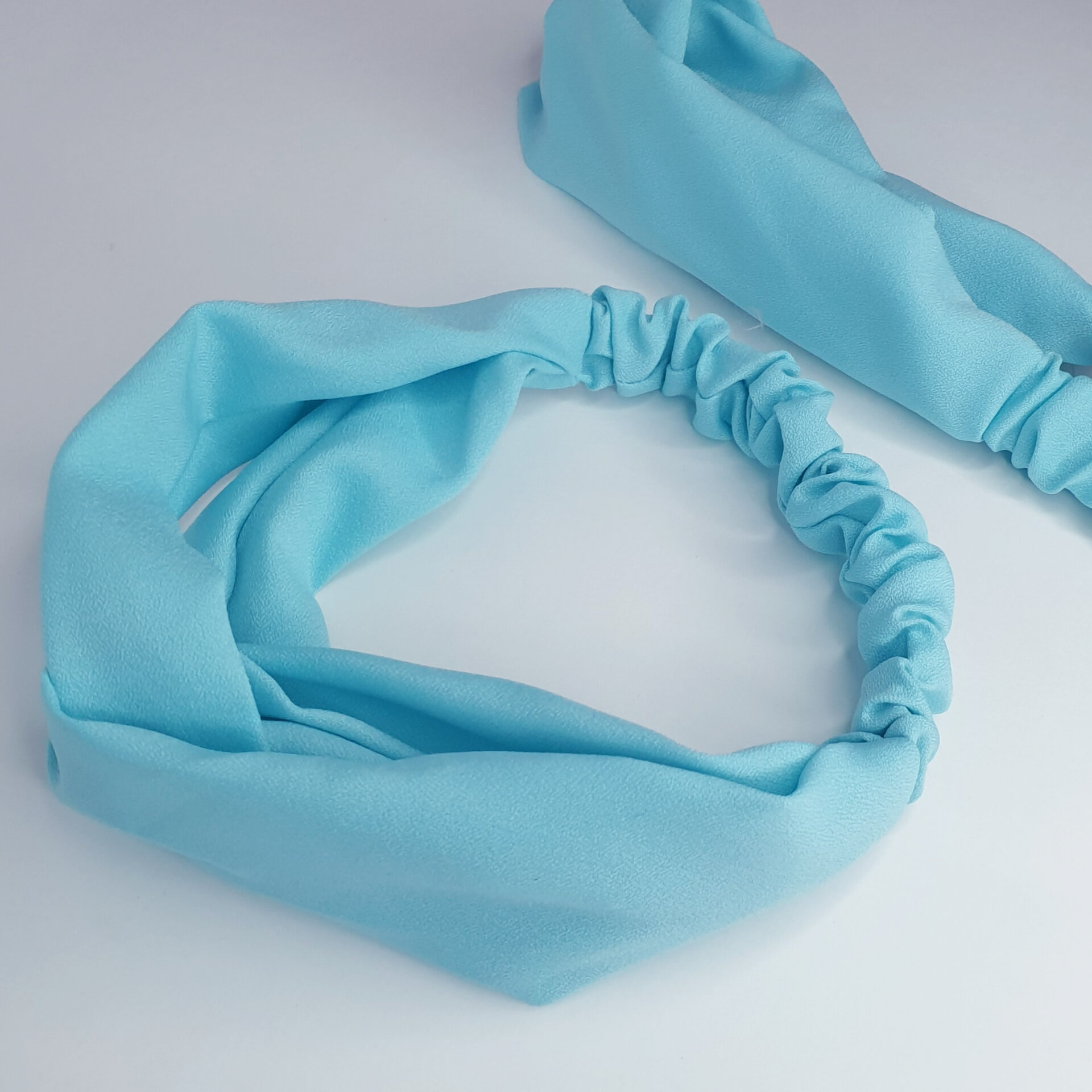 Повязка-лента с узлом бирюзового цвета/повязка на волосы цвета бирюзы/качественная повязка на голову из плотной ткани