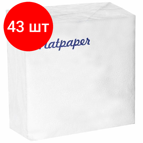 Комплект 43 упаковок, Салфетки бумажные Natpaper 100 % целлюлоза 100л/уп салфетки бумажные non stop 1сл 100 шт уп целлюлоза белые 1310090