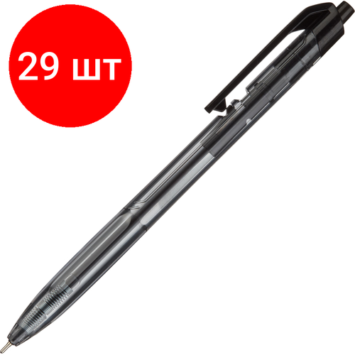 Комплект 29 штук, Ручка шариковая автомат. Deli X-tream, д. ш.0.7 мм, линия 0.4 мм, черн