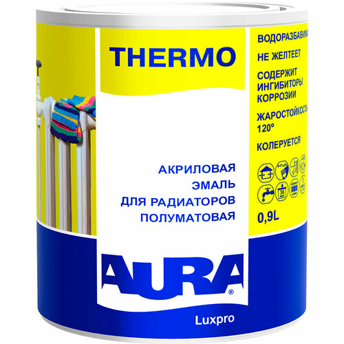 Эмаль акриловая для радиаторов AURA LUXPRO эмаль акриловая для радиаторов aura luxpro termo 0 9л арт 4607003911225