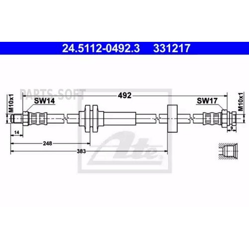 ATE 24.5112-0492.3 Шланг тормозной