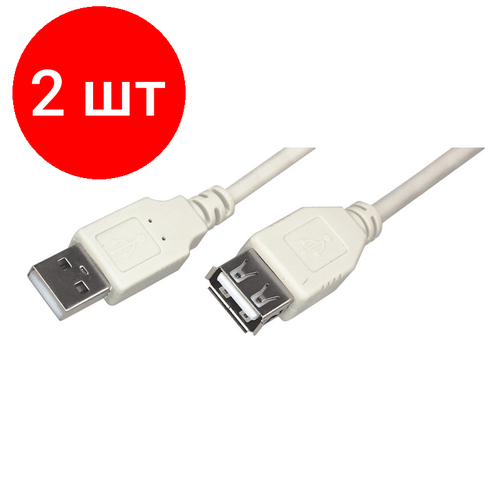 комплект 50 штук кабель usb 2 0 am af 3 м rexant сер 18 1116 Комплект 2 штук, Кабель USB 2.0 AM/AF, 3 м, Rexant, сер, 18-1116