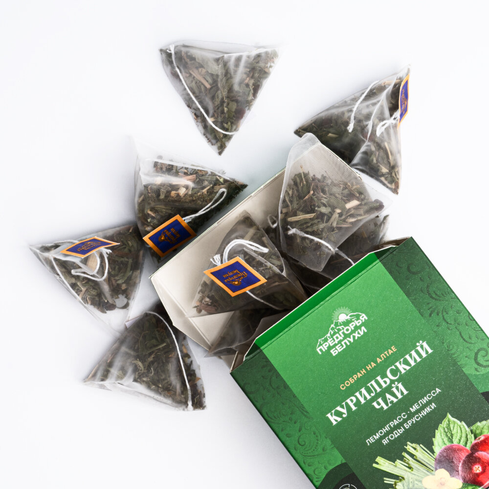 Травяной чай в пакетиках с лемонграссом, мелиссой, брусникой, 27 г