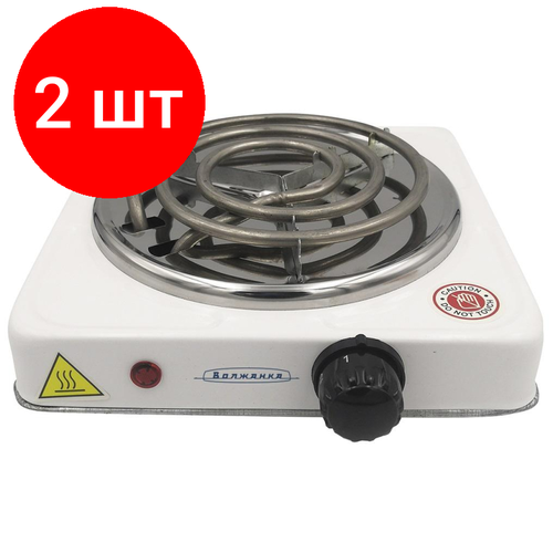 Комплект 2 штук Плита волжанка ЭПС-105 1-но конф спираль 1000 Вт белая 404400₽