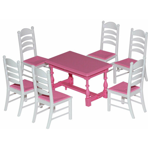 Набор мебели для кукол №6, 7 элементов - Полесье - П-54395 набор мебели для кукол шик стол стулья цвет белый pfd120 47