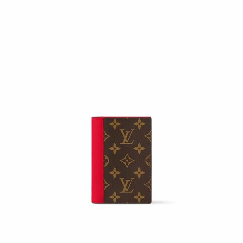 фото Обложка для паспорта louis vuitton m82862, красный, коричневый