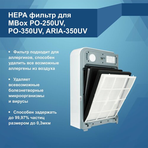 HEPA фильтр для MBox РО-250UV, РО-350UV, ARIA-350 UV все товары бытовая техника климатическая техника очистители и увлажнители воздуха mbox рециркулятор воздуха mbox ро 50 uv