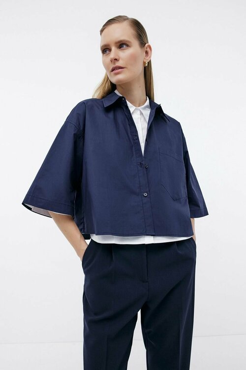 Блуза  Baon, размер 44, синий