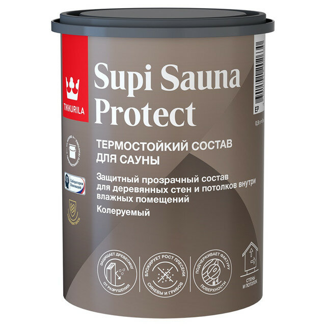 Состав для сауны tikkurila supi sauna protect 0,9л бесцветное, арт.700014050